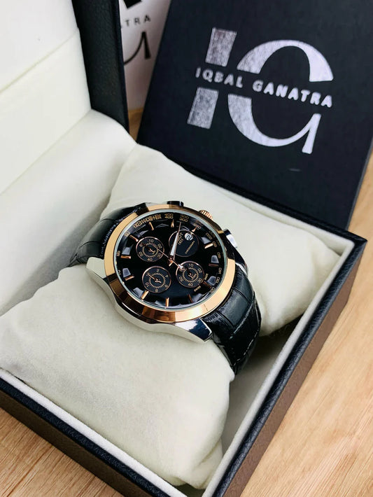 Branded Chronograph working Watch (Black Gold)